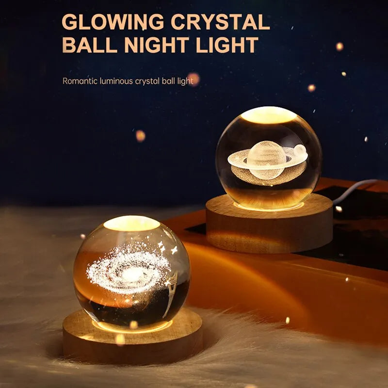 LED Night Light Milky Way Galaxy Solar System Crystal Ball